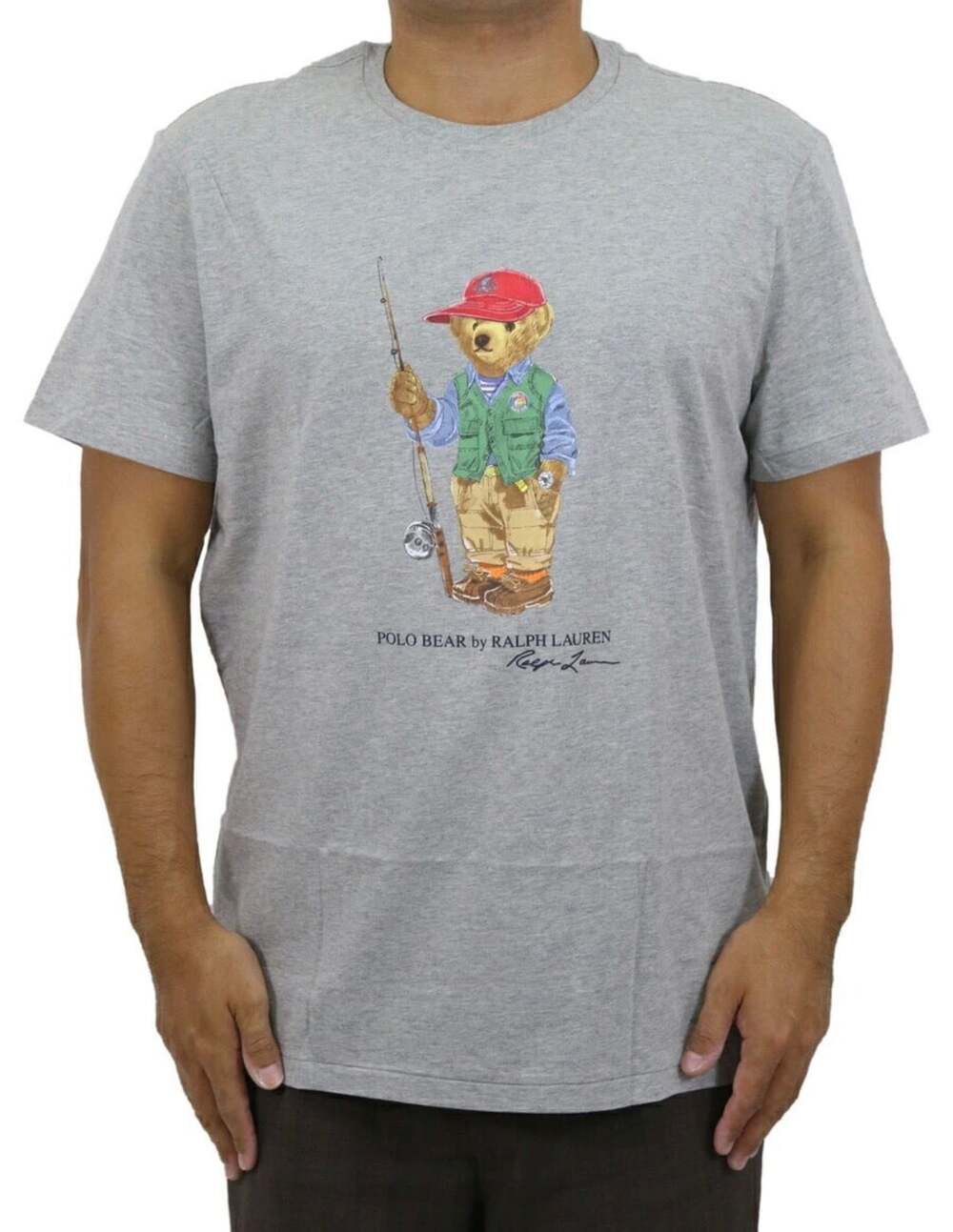 Polo Ralph Lauren Custom Slim Fit Short Sleeve Polo Bear T-Shirt - Grey -